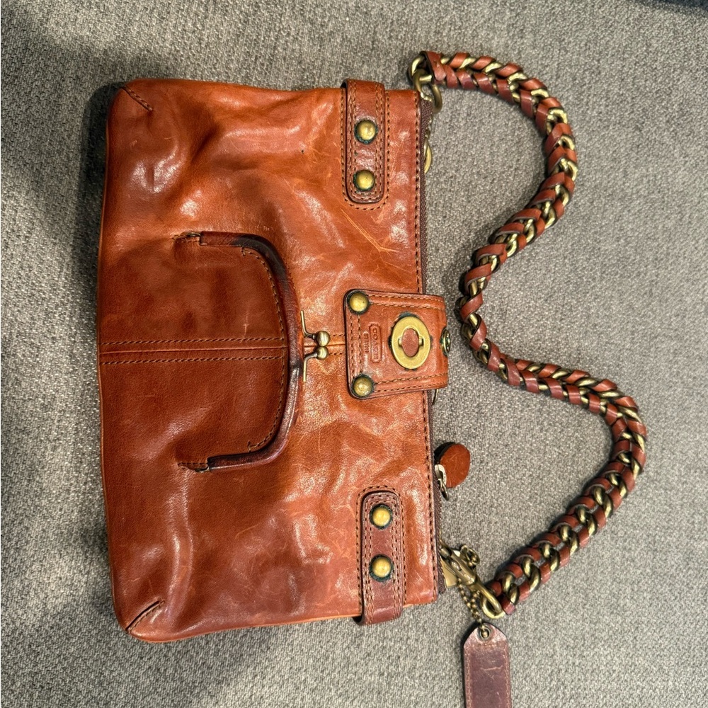 Coach Bridgit Brown Leather Shoulder Bag - Picture 8 of 9
